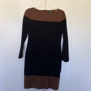 size 8 Ralph Lauren brown and black dress longsleeve